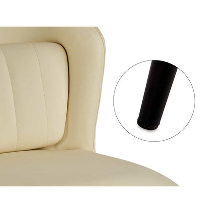 Sessel rund Schwarz Creme Stahl 51 x 83,5 x 54 cm (2 Stück)