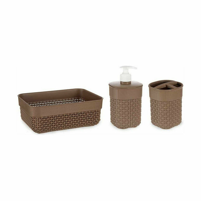 Badezimmer Set Braun Kunststoff (12 Stück)