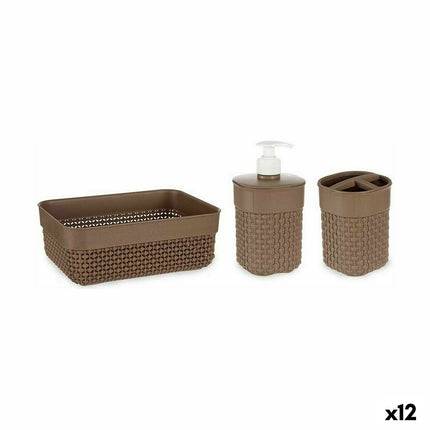 Badezimmer Set Braun Kunststoff (12 Stück)