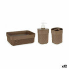 Badezimmer Set Braun Kunststoff (12 Stück)