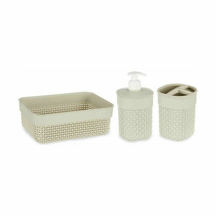 Badezimmer Set Beige Kunststoff (12 Stück)