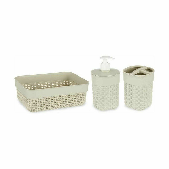 Badezimmer Set Beige Kunststoff (12 Stück)