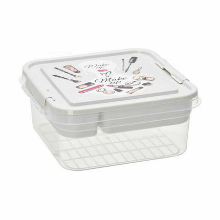 Box mit Fächern Kosmetika Durchsichtig Kunststoff 24,5 x 11,5 x 26 cm (12 Stück)