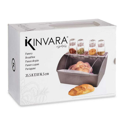 Brotkorb Grau Kunststoff 29,5 x 20,5 x 41 cm (4 Stück)