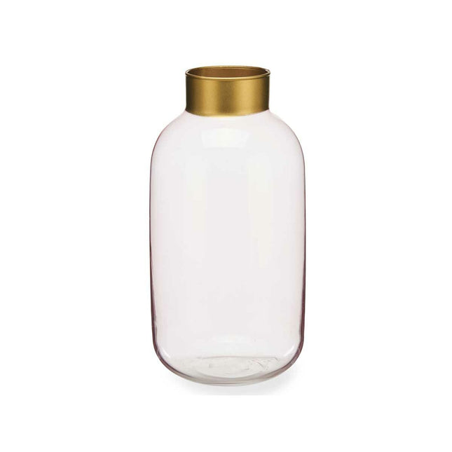 Vase Rosa Gold Glas 14,5 x 29,5 x 14,5 cm (6 Stück)