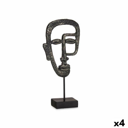 Deko-Figur Gesicht Schwarz 19,5 x 38 x 10,5 cm (4 Stück)