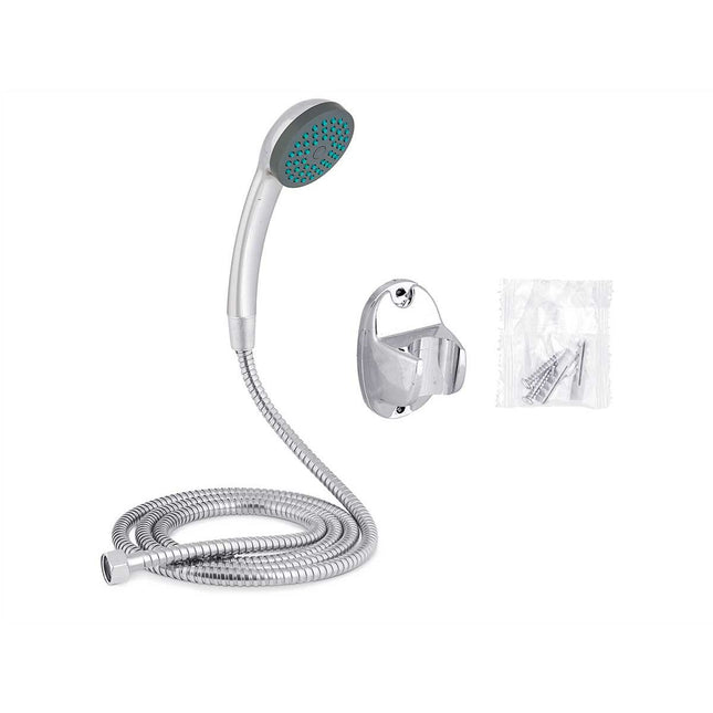 Duschkopf mit Schlauch zum Steuern des Wasserstrahls 2 m Silberfarben Metall (12 Stück)