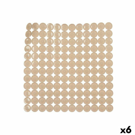 Rutschfeste Duschmatte Beige PVC 54 x 54 x 1 cm (6 Stück)