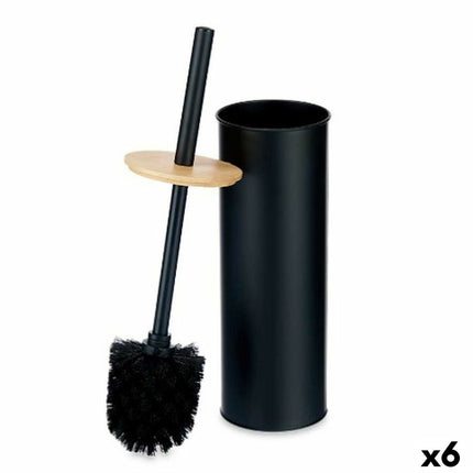 Toilettenbürste Schwarz Metall Bambus Kunststoff 9,5 X 27 X 9,5 cm (6 Stück)