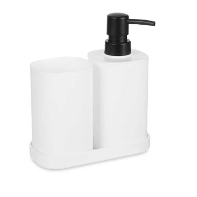 Badezimmer Set Weiß Schwarz Polypropylen (12 Stück)