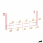 Jackenaufhänger für Türen Rosa Holz Metall 35 x 17 x 15 cm (6 Stück)