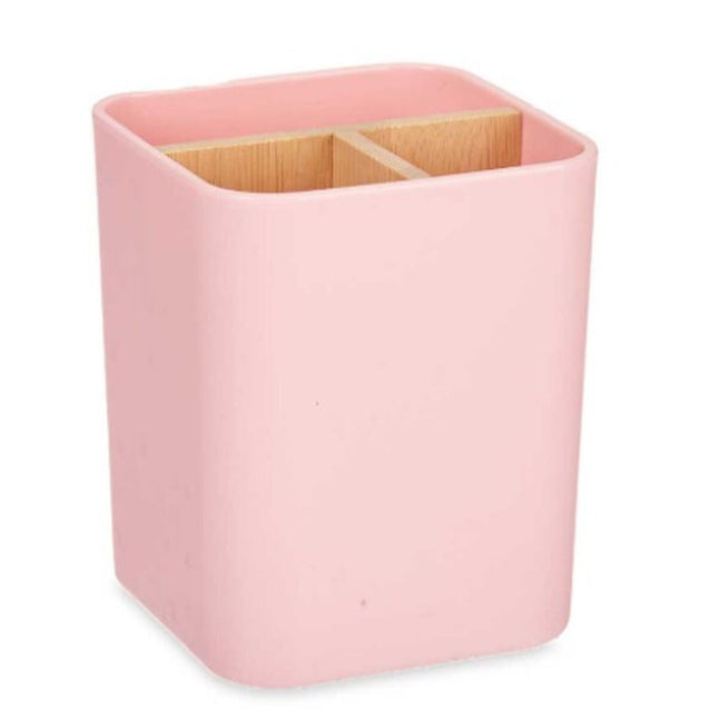 Zahnbürstenhalter Rosa Bambus Polypropylen 9 x 11 x 9 cm (6 Stück)