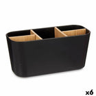 Zahnbürstenhalter Schwarz Bambus Polypropylen 21 x 10 x 9 cm (6 Stück)