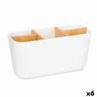 Zahnbürstenhalter Weiß Bambus Polypropylen 21 x 10 x 9 cm (6 Stück)