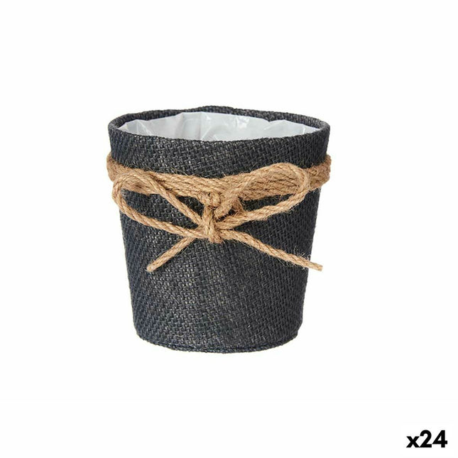 Blumentopf Schleife Grau Stoff Kunststoff (24 Stück)
