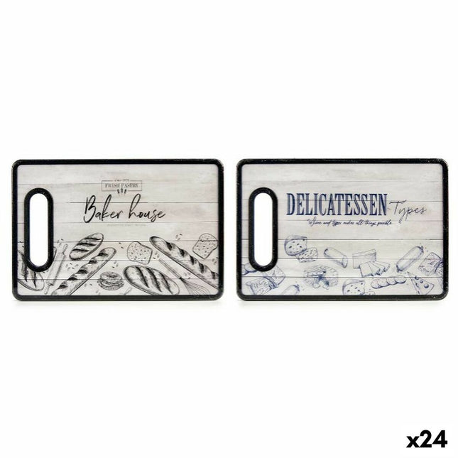 Schneidebrett Schwarz Grau Polypropylen 20,3 x 1 x 30,3 cm (24 Stück)