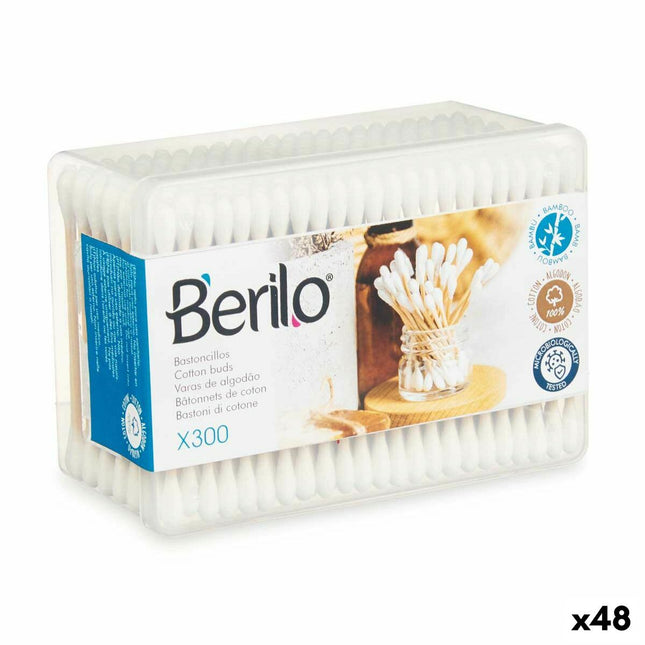 Wattestäbchen Weiß Braun Baumwolle Bambus (48 Stück)