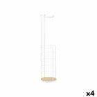 Toilettenpapierrollenhalterung Weiß Metall Bambus 16,5 x 63,5 x 16,5 cm (4 Stück)