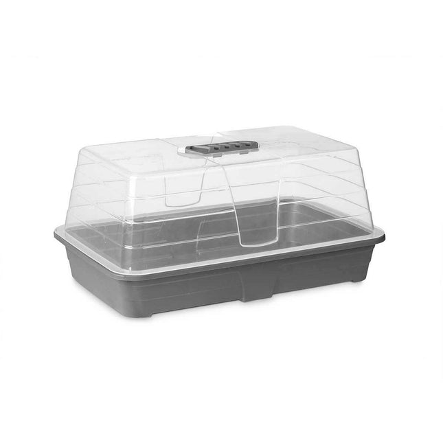 Gewächshaus Grau Durchsichtig Kunststoff 38,4 x 17,5 x 24,7 cm (8 Stück)