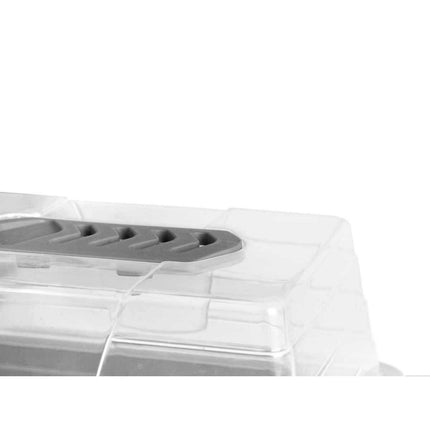 Gewächshaus Grau Durchsichtig Kunststoff 38,4 x 17,5 x 24,7 cm (8 Stück)