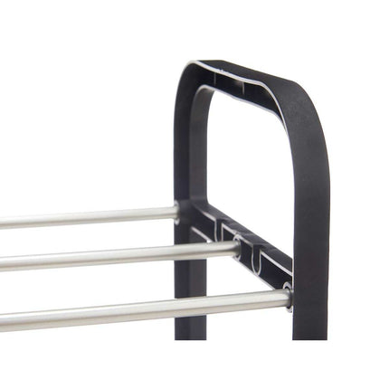 Schuhschrank 3 Regale Schwarz Silberfarben 40 x 19 x 14 cm (12 Stück)