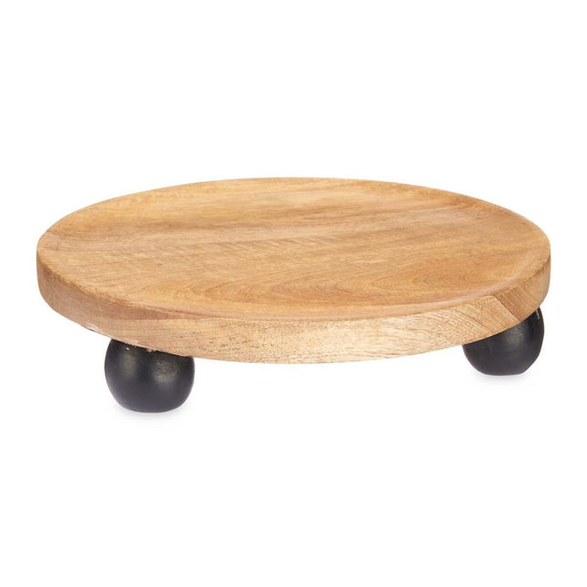 Tischdekoration rund Braun Mango-Holz 30 x 6 x 30 cm (8 Stück)