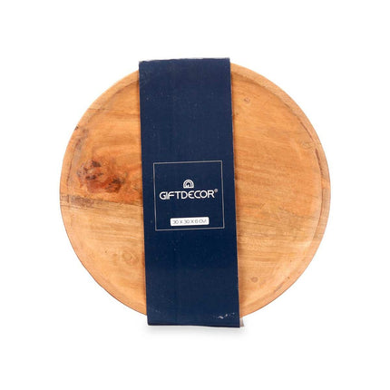Tischdekoration rund Braun Mango-Holz 26 x 6 x 26 cm (8 Stück)