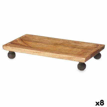 Tischdekoration rechteckig Braun Mango-Holz 40 x 6,5 x 20 cm (8 Stück)