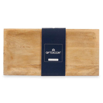 Tischdekoration rechteckig Braun Mango-Holz 40 x 6,5 x 20 cm (8 Stück)
