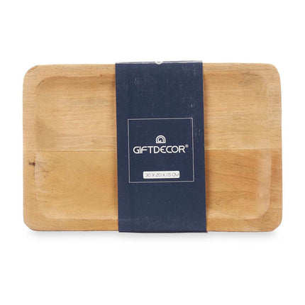 Tischdekoration rechteckig Braun Mango-Holz 30 x 1,5 x 20 cm (12 Stück)