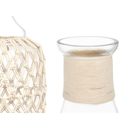 Flasche Deko Weiß Durchsichtig Glas Schnur 18 x 38 cm (4 Stück)