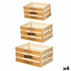 Set dekorativer Karten Vintage 3 Stücke Braun Holz (4 Stück)
