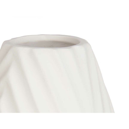 Vase Streifen Weiß aus Keramik 21 x 31 x 21 cm (4 Stück)
