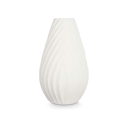 Vase Streifen Weiß aus Keramik 29 x 41 x 29 cm (2 Stück)