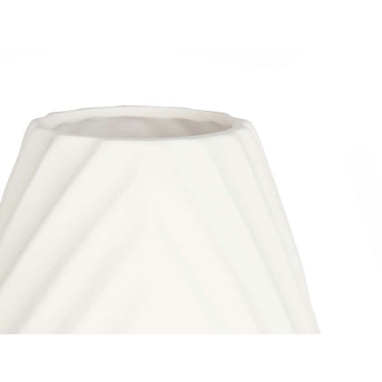 Vase Streifen Weiß aus Keramik 29 x 41 x 29 cm (2 Stück)