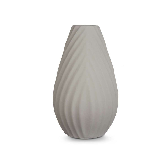 Vase Streifen Grau aus Keramik 29 x 41 x 29 cm (2 Stück)
