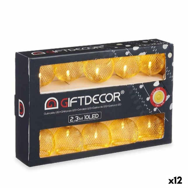 LED-Lichterkette Laterne Gold 2,3 m (12 Stück)