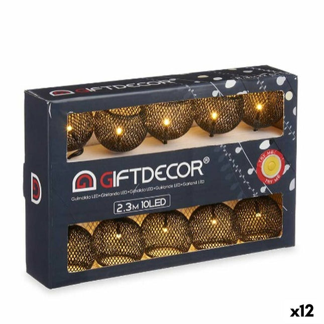 LED-Lichterkette Laterne Schwarz 2,3 m (12 Stück)