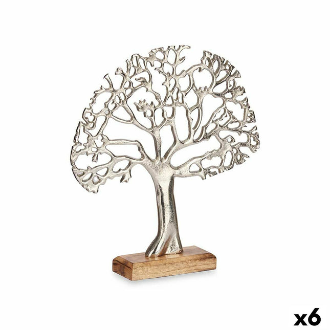 Deko-Figur Baum Silberfarben Metall 31 x 33,5 x 6,5 cm (6 Stück)
