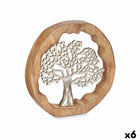 Deko-Figur Baum Silberfarben Metall 25 x 25 x 4 cm (6 Stück)