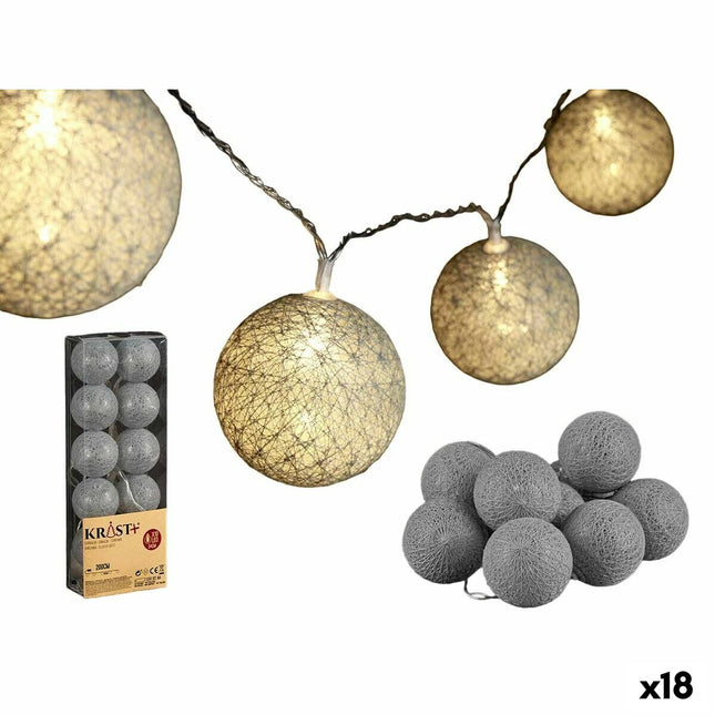 LED-Kugel-Girlande Ø 4 cm Grau 2 m (18 Stück)