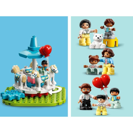 Konstruktionsspiel Lego DUPLO Town Amusement Park - Train, Carousel and Ferris Wheel