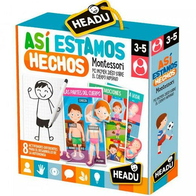 Lernspiel HEADU Así Estamos Hechos Montessori (4 Stück)