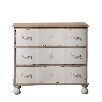 Kommode 90 x 48 x 82 cm natürlich Weiß Tannenholz