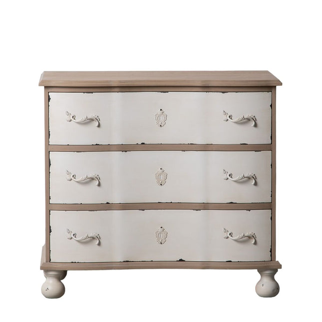 Kommode 90 x 48 x 82 cm natürlich Weiß Tannenholz