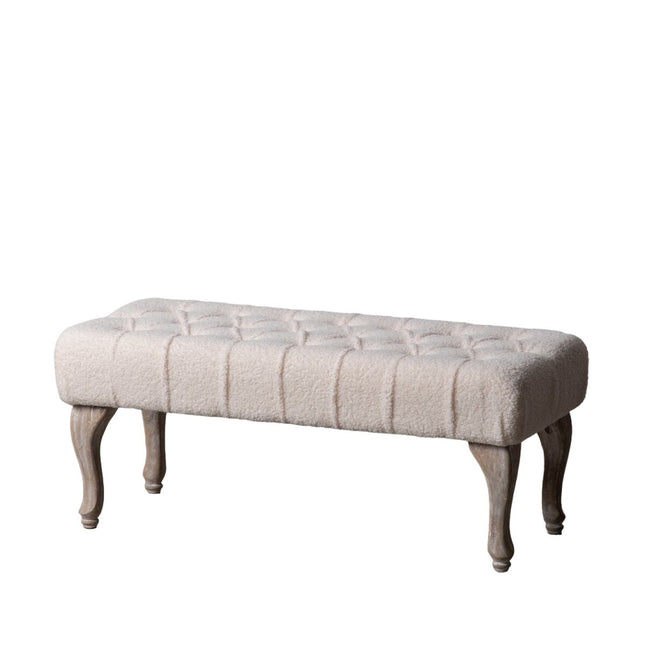 Hocker 99 x 38 x 40 cm natürlich synthetische Stoffe