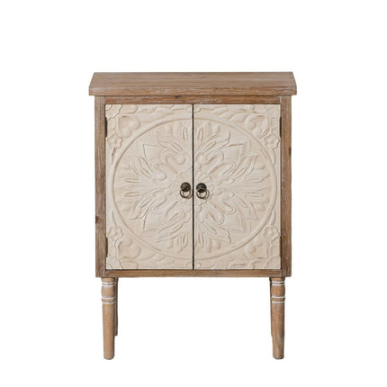 Schrank SHABBY CHIC 64 x 37 x 86 cm natürlich Holz Weiß