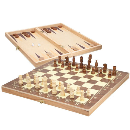 Schach- und Dame-Brett Colorbaby Holz Backgammon (4 Stück)