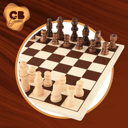 Schach- und Dame-Brett Colorbaby Holz Metall (6 Stück)