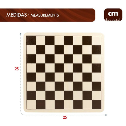 Schach- und Dame-Brett Colorbaby Holz Metall (6 Stück)
